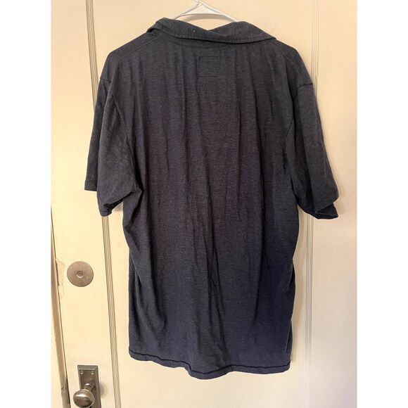 Mens Prana Navy Blue Collared Polo Cotton Tee Shirt Size XL - Picture 2 of 8